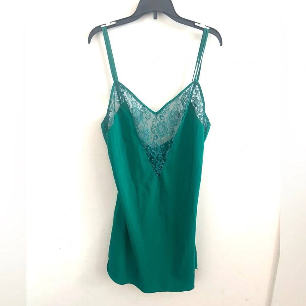 Vintage Victoria’s Secret Slip Dress S Fairy Babydoll 90’s Y2K Lace Green Bias